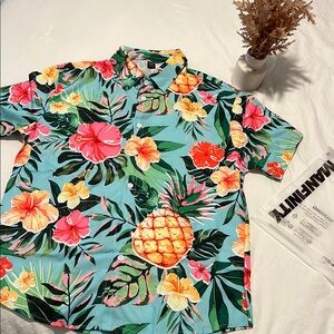Tropical Floral Button-Up Shirt